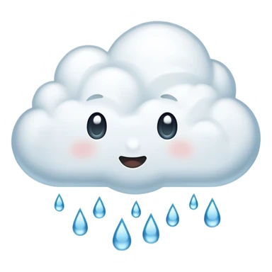 a cloud with 1 droplet of water sticker