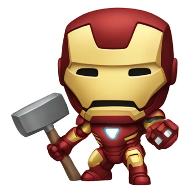 iron man with hammer sticker