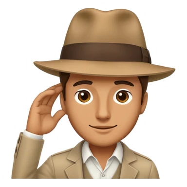 man tipping fedora hat  sticker