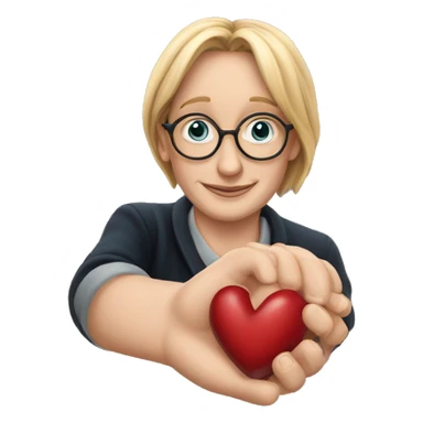 JK Rowling a heart in his hand sticker