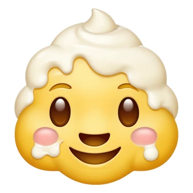 Put white blobs of cream on this yellow emojis face 😩 sticker