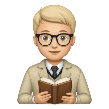 Nerd man wearing glasses with the book and computer sticker