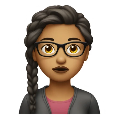 Girl with glasses pouting sticker