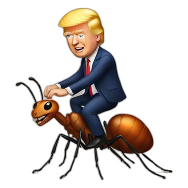 Trump riding an ant sticker
