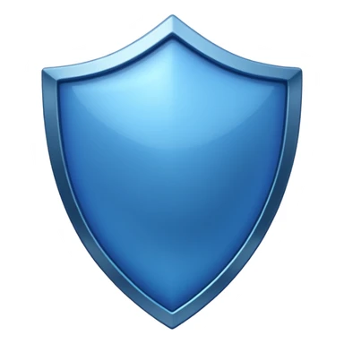 shiny, saturated blue shield, no symbols sticker