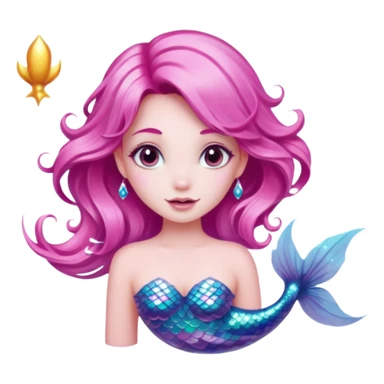 Fairy mermaid princess with pink sparklys sticker