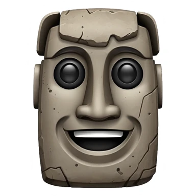 Moai with happy face sticker