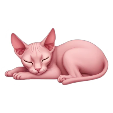 pink sphinx cat sleeping full body sticker