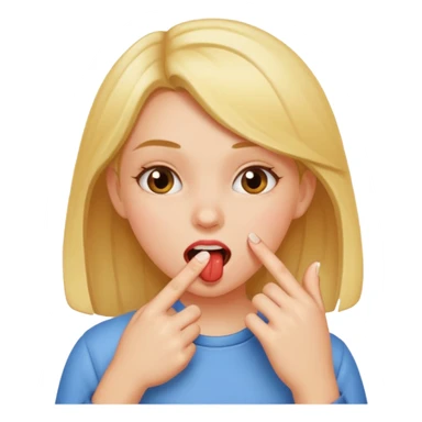 A girl biting her finger sticker