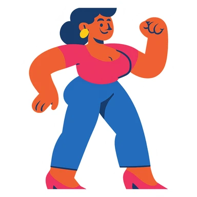 woman with exaggerated proportions sticker