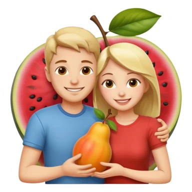 👩‍❤️‍💋‍👨🍑 sticker