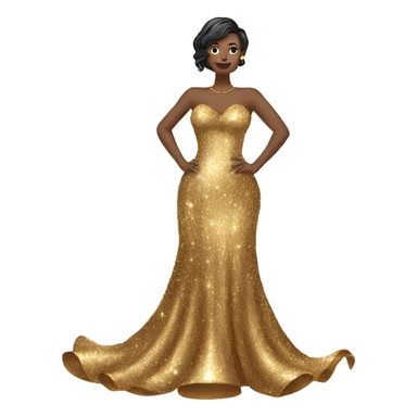 gold sparkly extravagant dress sticker