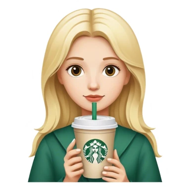 Blonde girl with starbucks sticker