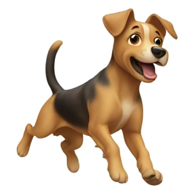 Dog jumping sticker