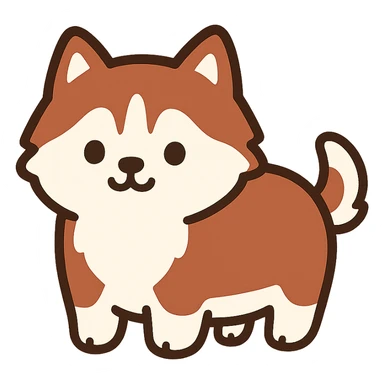 pusheen-style red siberian husky puppy sticker
