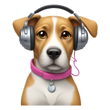 Dog with headphones  sticker