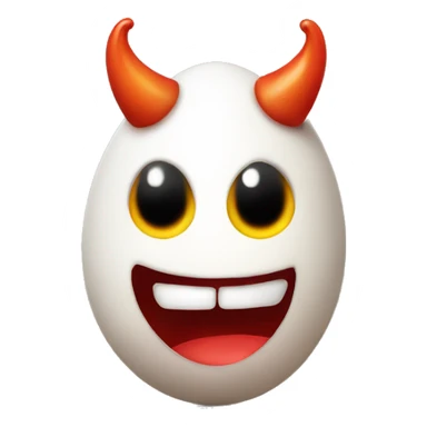 An egg with devil horns sticker