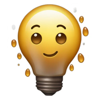 light bulb icon,with coffee drops around sticker