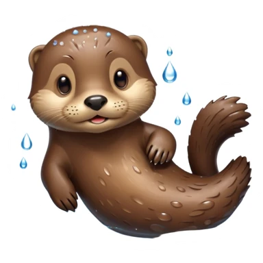 swimming otter sticker