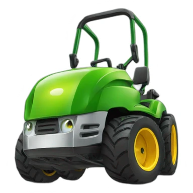 an eyeball with a green lawnmower reflection sticker