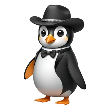 penguin in cowboy hat sticker