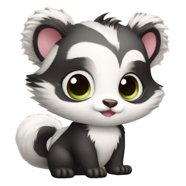 Cute skunk-panda-raccoon-ferret-cat-hybrid full body sticker