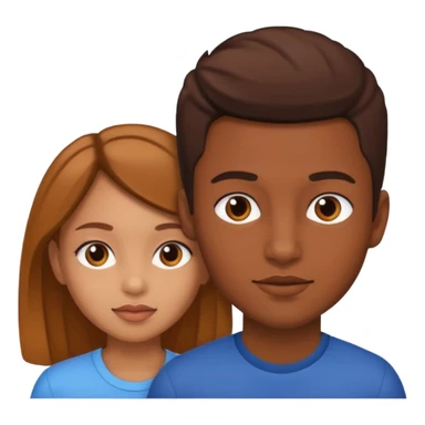 girl and bold mulatto boy portrait sticker