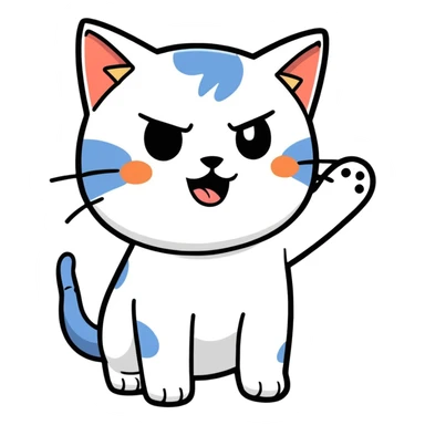 A cat who crys while roblox playing sticker