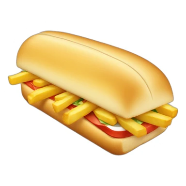 a subway sandwich filled with french fries sticker
