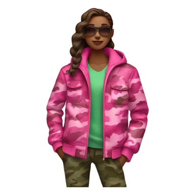 Hot pink camouflage jacket￼ sticker