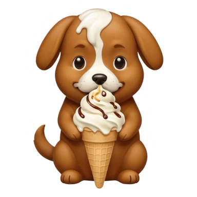 dog eating icecream sticker