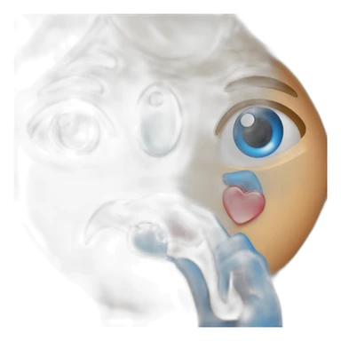 Cœur rouge à l'œil gauche et cœur bleu à l'œil droit en souriant sticker