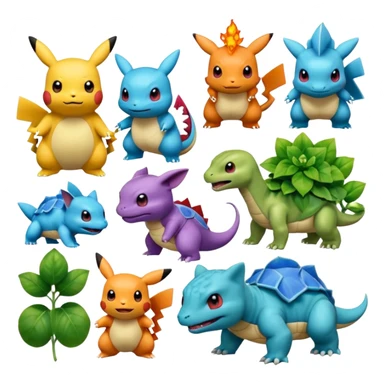 create 50 emoji for pokemon sticker