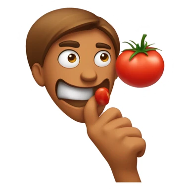 A person throwing a tomato with an angry face like this 🙎🏽‍♀️ sticker