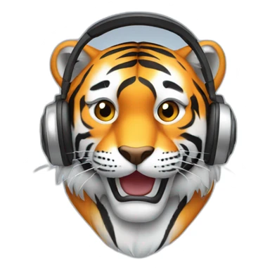 Tiger with headphones sticker