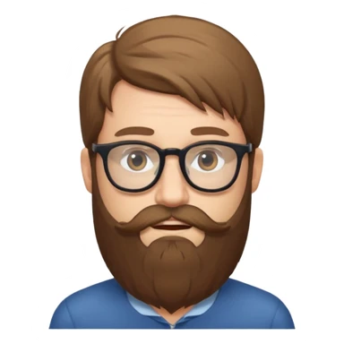 Guy with long beard and glasses sticker