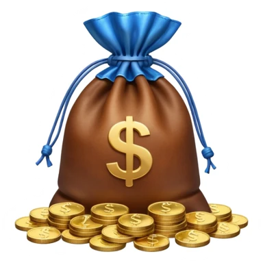 money bag on top of blue coins stack sticker