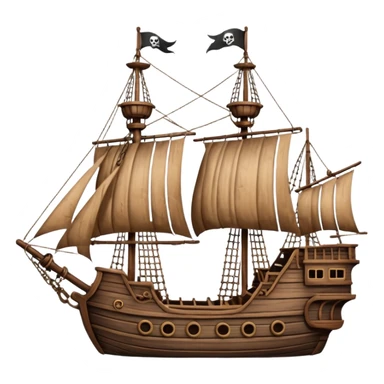 Brown captain hook pirate ship sticker