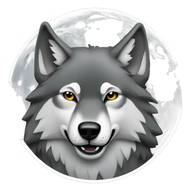alpha wolf with moon in background  sticker