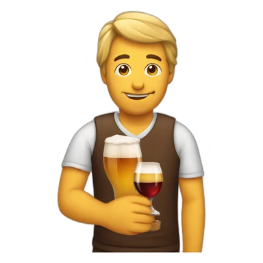 a beer drinking wine sticker