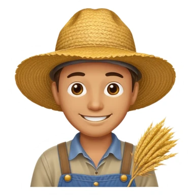 farmer man with straw hat sticker