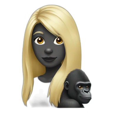 Gorilla and blonde girl sticker