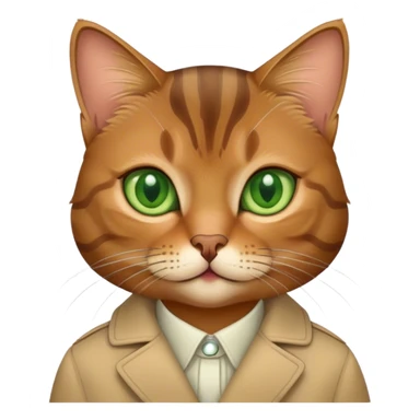 brown tabby cat with green eyes sticker