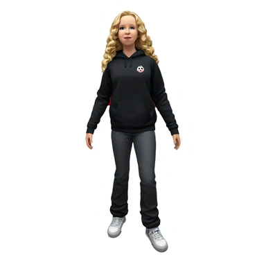 blonde girl indoors in sneakers sticker