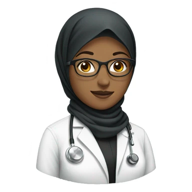 Doctor wears hijab and glasses  sticker