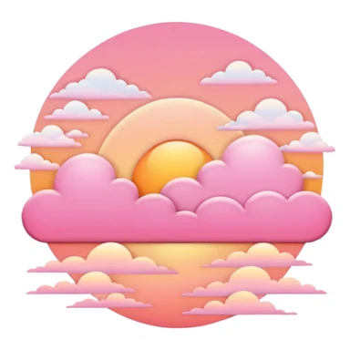 Cute pink summer sunset sticker