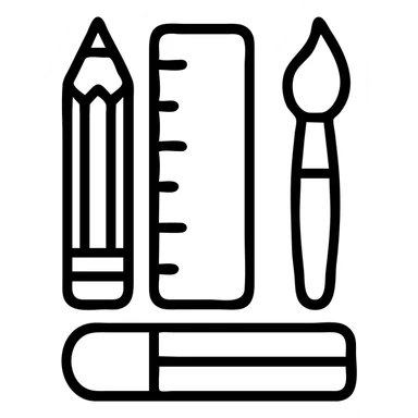 Icon school stationery art sticker