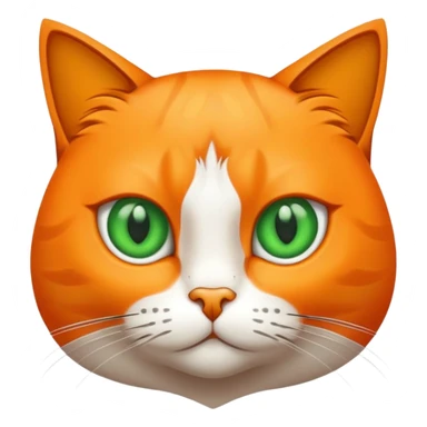 Gato naranja cuerpo completo ojos verdes  sticker