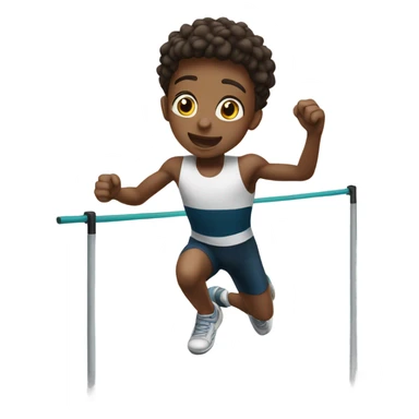 Boy doing high jump sticker