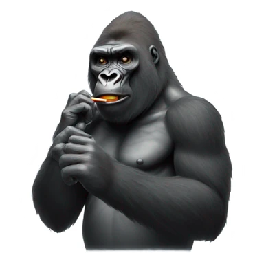Gorilla hitting a vape sticker